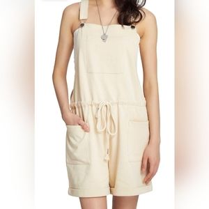 Women's Casual Overall Shorts Adjustable Strap Short Rompers Summer Drawstring